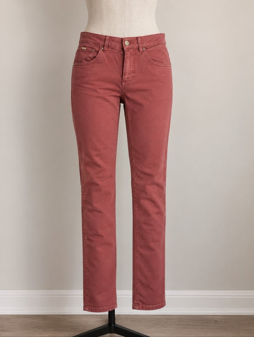 Massimo Dutti Terracotta Red Slim Straight Leg Jeans Size 30
